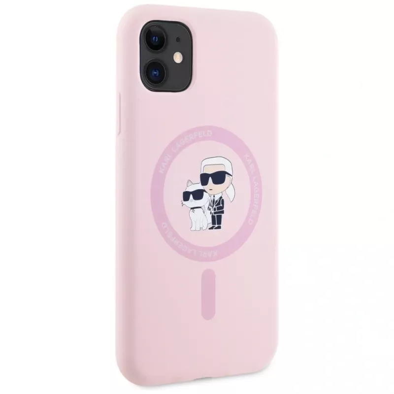 KARL LAGERFELD funda MagSafe de silicona Karl&Choupette para iPhone 11 rosa