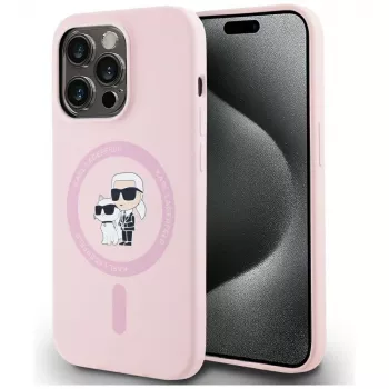 KARL LAGERFELD funda MagSafe de silicona Karl&Choupette para iPhone 14 Pro Max rosa