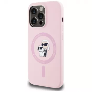 KARL LAGERFELD funda MagSafe de silicona Karl&Choupette para iPhone 14 Pro Max rosa