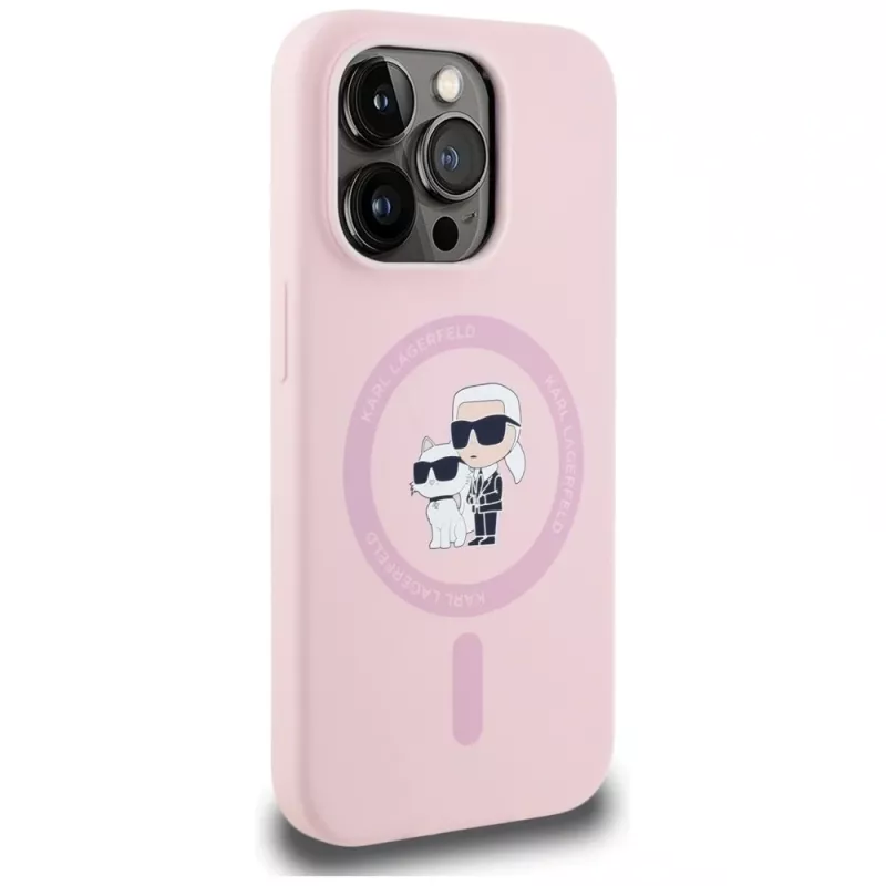 KARL LAGERFELD funda MagSafe de silicona Karl&Choupette para iPhone 14 Pro Max rosa