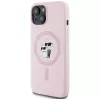 Karl Lagerfeld funda MagSafe de silicona Karl & Choupette para iPhone 15 Plus rosa