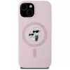 Karl Lagerfeld funda MagSafe de silicona Karl & Choupette para iPhone 15 Plus rosa