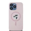 Karl Lagerfeld KLHMP15LSCMKCRHP funda rígida de silicona rosa para iPhone 15 Pro 6,1