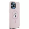 Karl Lagerfeld KLHMP15LSCMKCRHP funda rígida de silicona rosa para iPhone 15 Pro 6,1