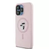 Karl Lagerfeld KLHMP15XSCMKCRHP funda rígida de silicona rosa para iPhone 15 Pro Max 6,7