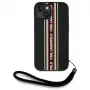 KARL LAGERFELD funda Saffiano Athleisure Stripes Cord para iPhone 15, negro-rojo