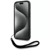 KARL LAGERFELD funda Saffiano Athleisure Stripes Cord para iPhone 15, negro-rojo