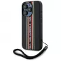 KARL LAGERFELD funda Saffiano Athleisure Stripes Cord para iPhone 15 Pro Max, negro/rojo