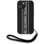 Karl Lagerfeld funda Saffiano Athleisure Stripes Cord para iPhone 15, negro-rosa