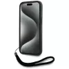 Karl Lagerfeld funda Saffiano Athleisure Stripes Cord para iPhone 15, negro-rosa
