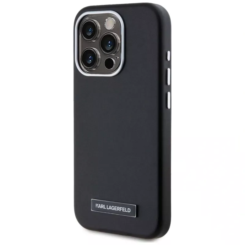 Karl Lagerfeld funda MagSafe Metal Plate para iPhone 15 Pro Max negra