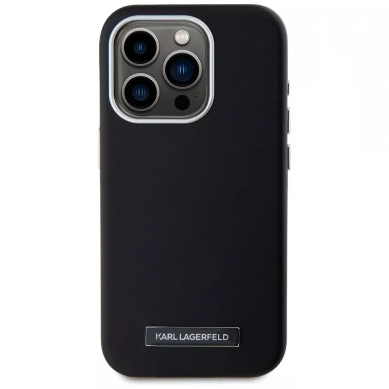 Karl Lagerfeld funda MagSafe Metal Plate para iPhone 15 Pro Max negra