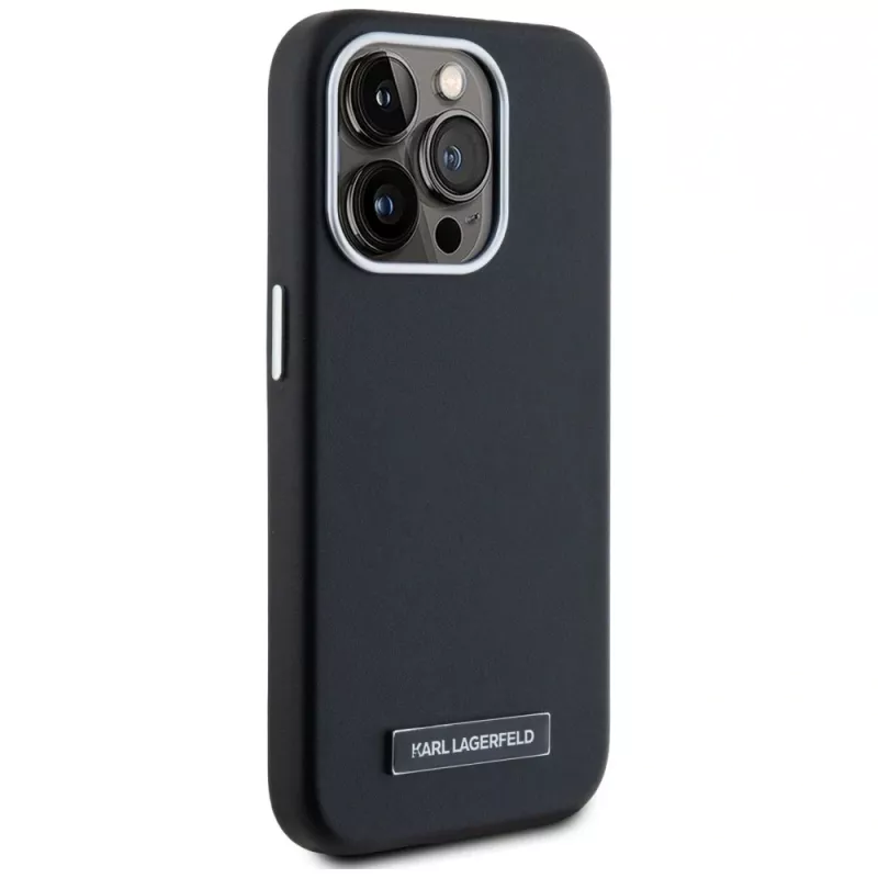 Karl Lagerfeld funda MagSafe Metal Plate para iPhone 15 Pro Max negra