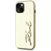 KARL LAGERFELD funda Wrinkled Metal Signature para iPhone 15, dorado