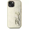KARL LAGERFELD funda Wrinkled Metal Signature para iPhone 15, dorado