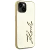 KARL LAGERFELD funda Wrinkled Metal Signature para iPhone 15, dorado