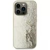 KARL LAGERFELD funda Wrinkled Metal Signature para iPhone 15 Pro - dorado