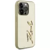 KARL LAGERFELD funda Wrinkled Metal Signature para iPhone 15 Pro - dorado