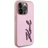 Karl Lagerfeld funda Wrinkled Metal Signature para iPhone 15 Pro, rosa
