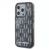 KARL LAGERFELD funda trasera Liquid Glitter Monogram Gradient para Apple iPhone 15 Pro, negra