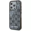 Karl Lagerfeld funda Liquid Glitter Monogram Gradient para iPhone 15 Pro Max, negra