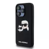 Karl Lagerfeld KLHMP15LSKCHPPLK funda rígida iPhone 15 Pro 6,1 silicona negra Karl & Choupette MagSafe