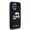 Karl Lagerfeld KLHMP15LSKCHPPLK funda rígida iPhone 15 Pro 6,1 silicona negra Karl & Choupette MagSafe