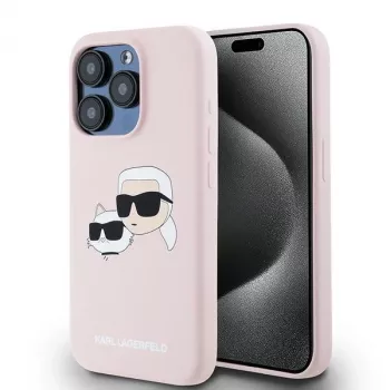 Karl Lagerfeld KLHMP15XSKCHPPLP iPhone 15 Pro Max 6,7 pulgadas Rosa Funda rígida silicona Karl & Choupette MagSafe