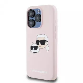 Karl Lagerfeld KLHMP15XSKCHPPLP iPhone 15 Pro Max 6,7 pulgadas Rosa Funda rígida silicona Karl & Choupette MagSafe