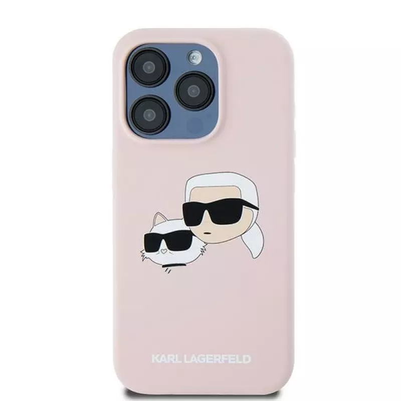 Karl Lagerfeld KLHMP15XSKCHPPLP iPhone 15 Pro Max 6,7 pulgadas Rosa Funda rígida silicona Karl & Choupette MagSafe