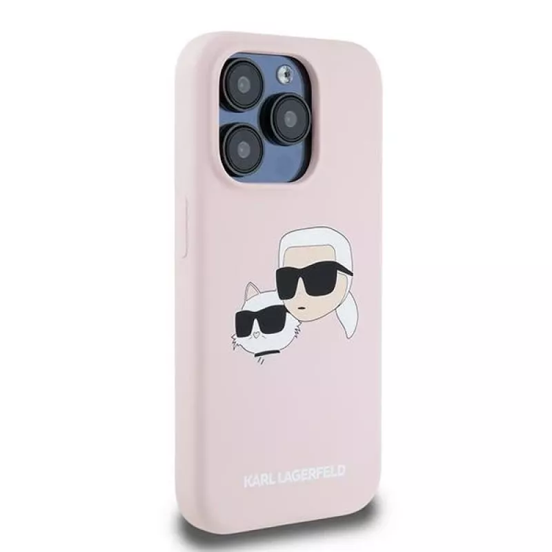 Karl Lagerfeld KLHMP15XSKCHPPLP iPhone 15 Pro Max 6,7 pulgadas Rosa Funda rígida silicona Karl & Choupette MagSafe