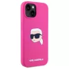 Karl Lagerfeld KLHMP15SSKHPPLF iPhone 15 6,1 pulgadas Fucsia Funda rígida silicona con print cabeza Karl y MagSafe