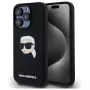 Karl Lagerfeld KLHMP15LSKHPPLK iPhone 15 Pro 6.1 Negro Funda rígida silicona print cabeza Karl MagSafe