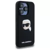 Karl Lagerfeld KLHMP15LSKHPPLK iPhone 15 Pro 6.1 Negro Funda rígida silicona print cabeza Karl MagSafe
