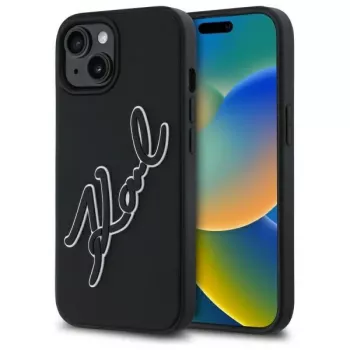 Karl Lagerfeld KLHCP15S3DRKSDLK iPhone 15 6,1 pulgadas Negro Funda rígida 3D Rubber Signature