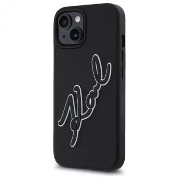 Karl Lagerfeld KLHCP15S3DRKSDLK iPhone 15 6,1 pulgadas Negro Funda rígida 3D Rubber Signature