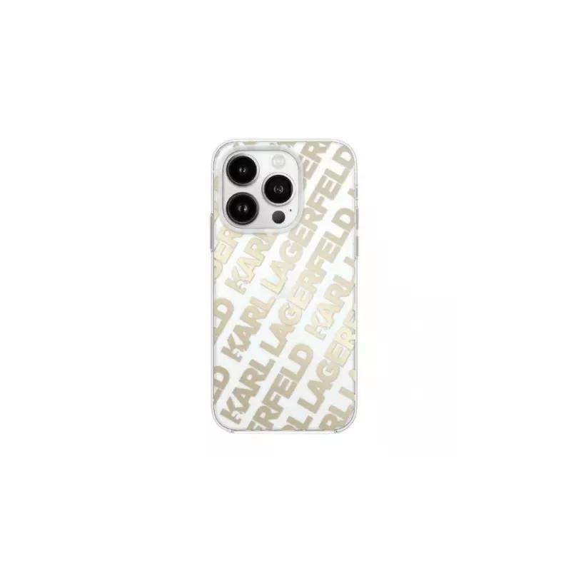 Karl Lagerfeld KLHCP15LHKFOEMD Funda rígida para Apple iPhone 15 Pro 6,1 pulgadas Oro Fullover Logo IML