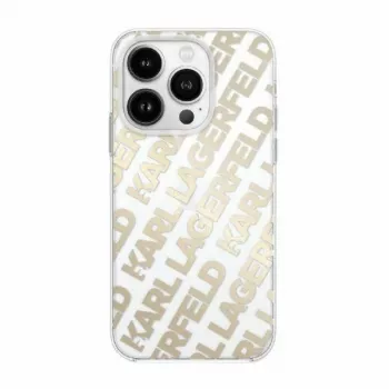 Karl Lagerfeld KLHCP15XHKFOEMD Funda rígida para Apple iPhone 15 Pro Max, Oro, IML FulloverLogo