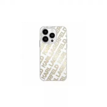 Karl Lagerfeld KLHCP15XHKFOEMD Funda rígida para Apple iPhone 15 Pro Max, Oro, IML FulloverLogo