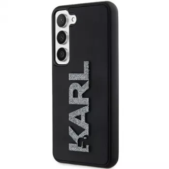 Karl Lagerfeld KLHCS24S3DMBKCK Funda rígida para Samsung Galaxy S24, Negro, 3D Rubber Glitter Logo