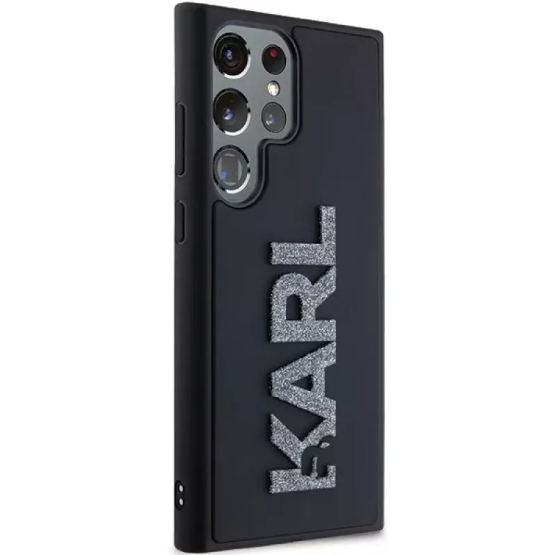 Karl Lagerfeld KLHCS24L3DMBKCK Samsung Galaxy S24 Ultra Funda rígida Negro 3D Rubber Glitter Logo