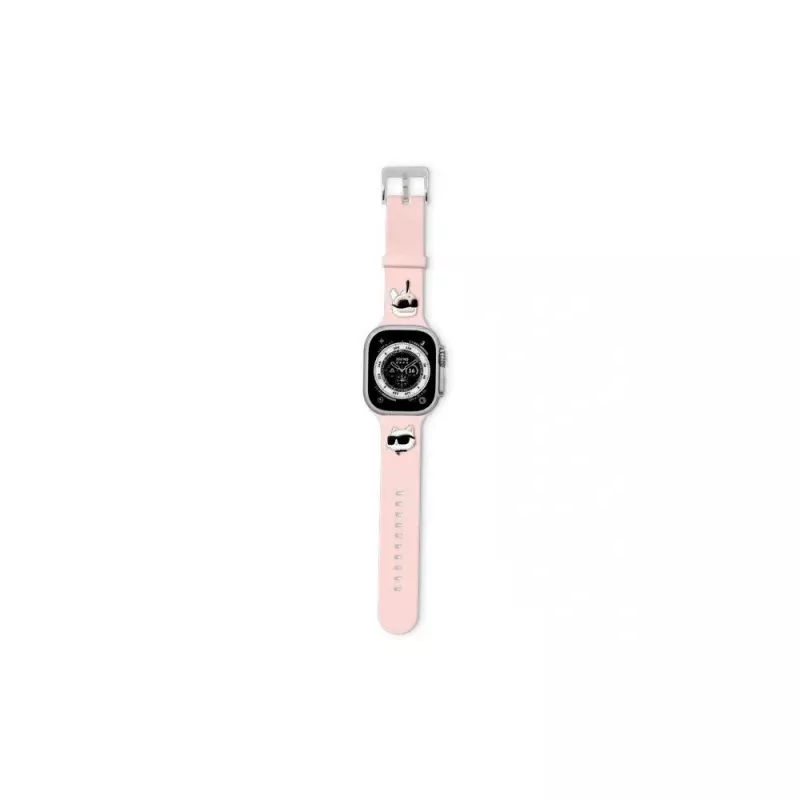 Karl Lagerfeld 3D Rubber Karl & Choupette Heads Correa para Apple Watch 38/40/41mm Rosa