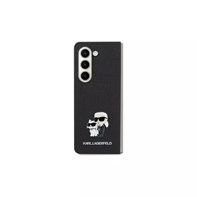 Karl Lagerfeld KLHCSA35SAKCNPK A35 A356 Funda rígida Negro Saffiano Karl & Choupette Pin para Samsung Galaxy A35 5G