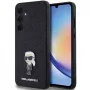 Karl Lagerfeld KLHCSA35GKNPSK A35 A356 Negro Funda rígida Fixed Glitter Ikonik Logo Metal Pin para Samsung Galaxy A35 5G