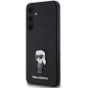 Karl Lagerfeld KLHCSA35GKNPSK A35 A356 Negro Funda rígida Fixed Glitter Ikonik Logo Metal Pin para Samsung Galaxy A35 5G