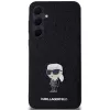 Karl Lagerfeld KLHCSA35GKNPSK A35 A356 Negro Funda rígida Fixed Glitter Ikonik Logo Metal Pin para Samsung Galaxy A35 5G