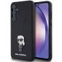 KARL LAGERFELD Ikonik Funda rígida para Samsung Galaxy A55 5G - Negro Glitter con pin metálico