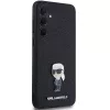 KARL LAGERFELD Ikonik Funda rígida para Samsung Galaxy A55 5G - Negro Glitter con pin metálico