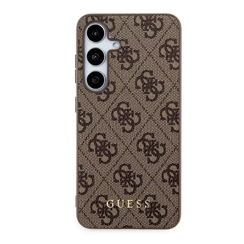 Guess GUOHCSA35G4GFBR A35 Funda rígida 4G Metal Gold Logo para Samsung Galaxy A35 - Marrón