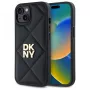DKNY DKHCP14SPQDSLK Quilted Stack Logo Funda trasera para Apple iPhone 14 6,1 pulgadas Negro